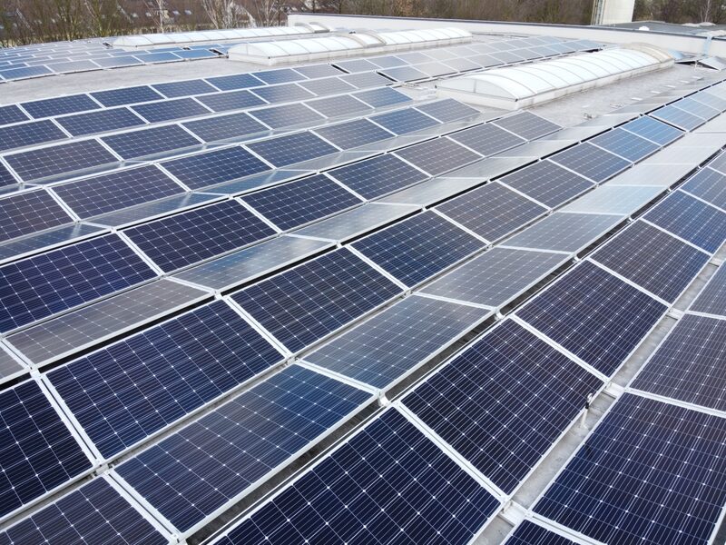 Luftaufnahme der PV-Anlage Seibel & Weyer in Bottrop